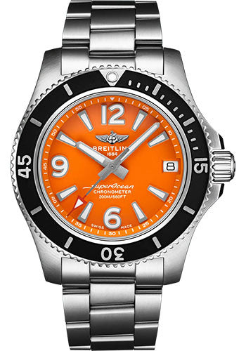 Breitling Superocean A17316D71O1A1 Automatic 36 Stainless Steel - Orange Dial - Metal Bracelet Main image
