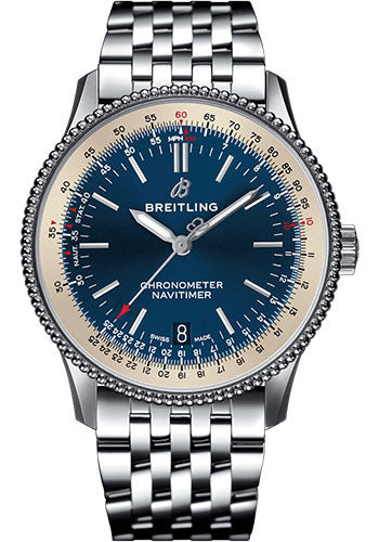 Breitling Navitimer A17325211C1A1 1 Automatic 38 Steel Case - Blue Dial - Steel Navitimer Bracelet