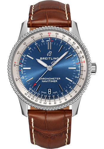 Breitling Navitimer A17325211C1P4 Automatic 38 Steel - Blue Dial - Gold Croco Strap - Folding Buckle Main image