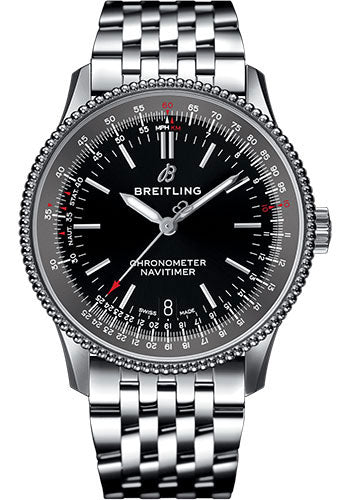 Breitling Navitimer A17325241B1A1 1 Automatic 38 Steel Case - Black Dial - Steel Navitimer Bracelet