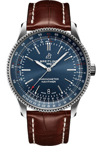 Breitling Navitimer A17326161C1P2 Automatic 41 Stainless Steel - Blue Dial - Brown Alligator Leather Strap - Folding Buckle Main image