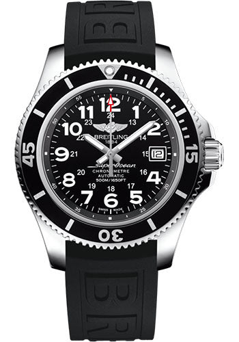 Breitling Superocean A17365C91B1S2 II 42 Steel - Volcano Black Dial - Black Diver Pro III Strap - Folding Buckle Main image