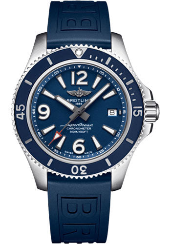 Breitling Superocean A17366D81C1S2 Automatic 42 Steel - Blue Dial - Blue Diver Pro III Strap - Folding Buckle