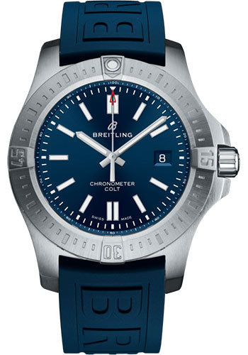 Breitling A17388101C1S1 Colt Automatic Stainless Steel - Blue Dial - Blue Rubber Strap - Folding Buckle