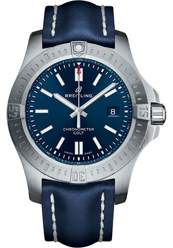Breitling Chronomat A17388101C1X1 Colt Automatic 44 Steel Case - Mariner Blue Dial - Blue Leather Strap