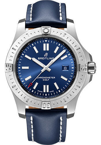 Breitling A17388101C1X3 Colt Automatic Steel - Mariner Blue Dial - Blue Leather Strap - Folding Buckle Main image