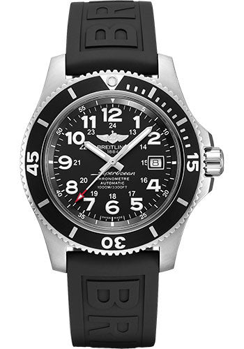 Breitling Superocean A17392D71B1S1 II 44 Steel - Volcano Black Dial - Black Diver Pro III Strap - Tang Buckle Main image