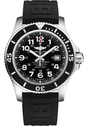 Breitling Superocean A17392D71B1S2 II 44 Steel - Volcano Black Dial - Black Diver Pro III Strap - Folding Buckle Main image