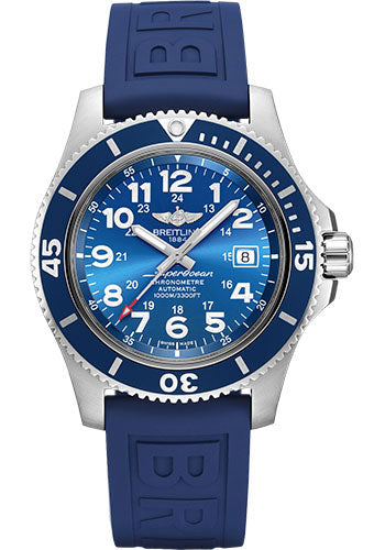 Breitling Superocean A17392D81C1S1 II 44 Steel - Gun Blue Dial - Blue Rubber Strap - Tang Buckle Main image