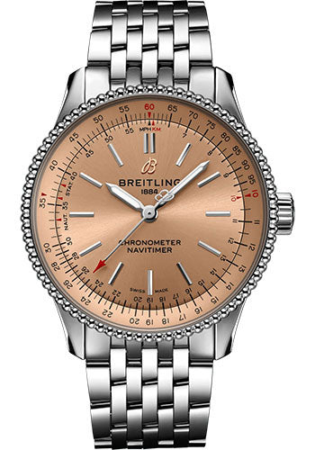 Breitling Navitimer A17395201K1A1 Automatic 35 Stainless Steel - Copper Dial - Metal Bracelet
