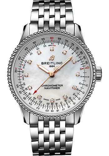 Breitling Navitimer A17395211A1A1 Automatic 35 Stainless Steel - Mother-Of-Pearl Dial - Metal Bracelet Main image