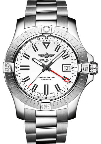 Breitling Avenger A32397101A1A1 Automatic GMT 43 Stainless Steel - White Dial - Metal Bracelet Main image