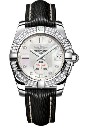 Breitling A3733053/A717/213X/A16BA.1 Galactic 36 Automatic Steel - Pearl Diamond Dial - Black Sahara Strap