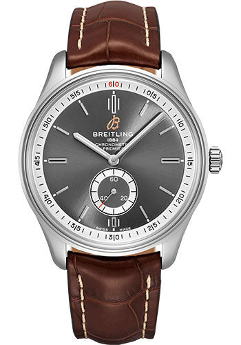 Breitling Premier A37340351B1P1 Automatic 40mm Steel Case - Anthracite Dial - Brown Croco Strap