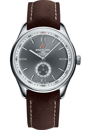 Breitling Premier A37340351B1X1 Automatic 40mm Steel Case - Anthracite Dial - Brown Nubuck Strap