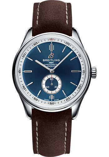 Breitling Premier A37340351C1X1 Automatic 40mm Steel Case - Blue Dial - Brown Nubuck Strap