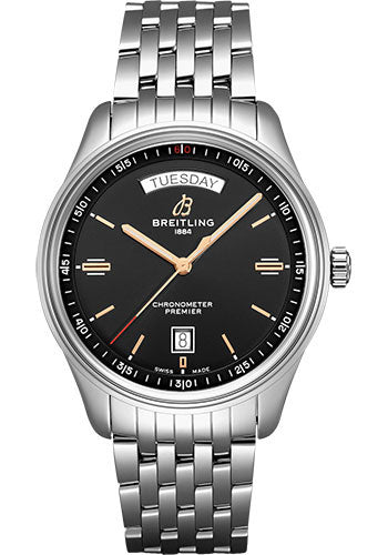 Breitling Premier A45340241B1A1 Automatic Day & Date 40mm Steel Case - Black Dial - Steel Bracelet