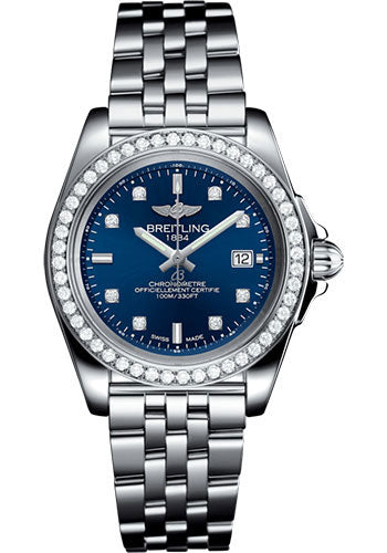 Breitling A7133053/C966/792A Galactic 32 Sleek Steel - Horizon Blue Diamond Dial - Steel Bracelet