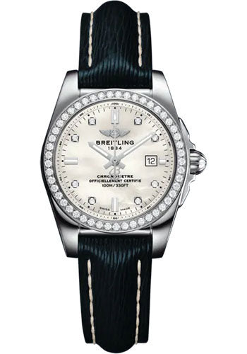 Breitling A72348531A1X1 Galactic 29 Sleek Stainless Steel - Mother-Of-Pearl Dial - Blue Calfskin Leather Strap - Tang Buckle Main image