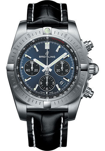 Breitling Chronomat AB0115101C1P2 B01 Chronograph 44 Steel Case - Blackeye Blue Dial - Black Croco Strap Main image