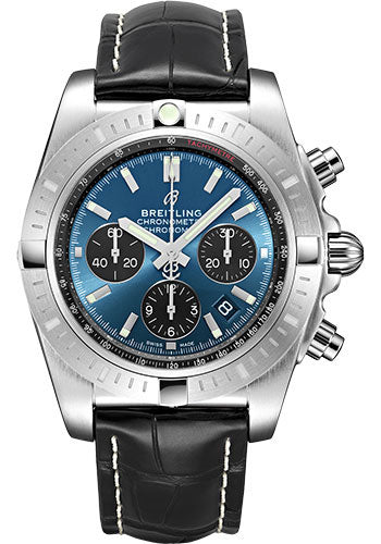 Breitling Chronomat AB0115101C1P4 B01 Chronograph 44 Steel - Blackeye Blue Dial - Black Croco Strap - Folding Buckle Main image