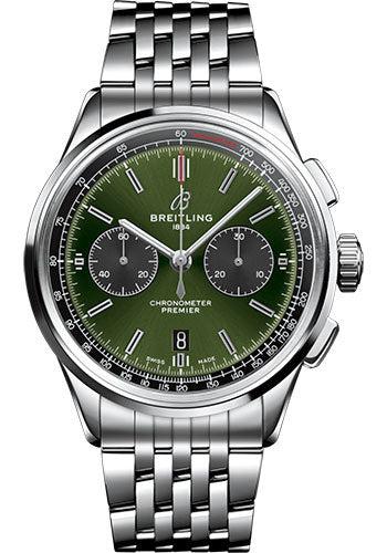 Breitling Premier AB0118A11L1A1 B01 Chronograph Bentley 42mm Steel Case - Green Dial - Steel Bracelet Main image