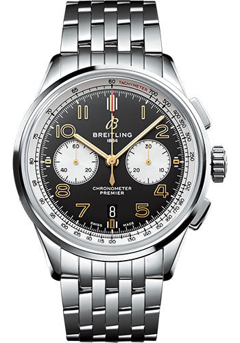 Breitling Premier AB0118A21B1A1 B01 Chronograph 42 Norton Steel - Black Dial - Steel Bracelet