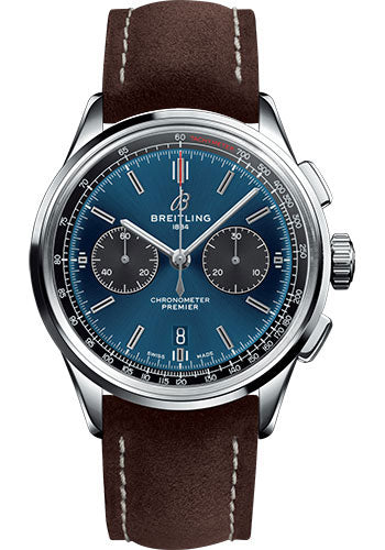 Breitling Premier AB0118A61C1X1 B01 Chronograph 42mm Steel Case - Blue Dial - Brown Nubuck Strap Main image