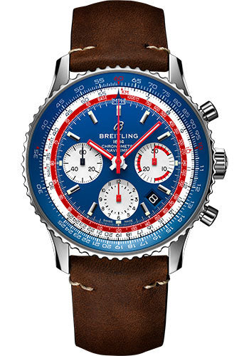 Breitling Navitimer AB01212B1C1X1 B01 Chronograph 43 Pan Am Steel - Blue Dial - Brown Nubuck Strap - Tang Buckle Main image