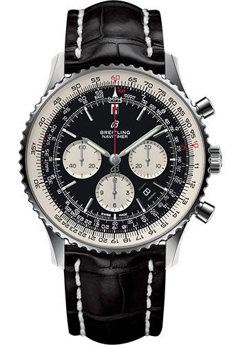 Breitling Navitimer AB0127211B1P1 1 B01 Chronograph 46 Steel Case - Black Dial - Black Croco Strap