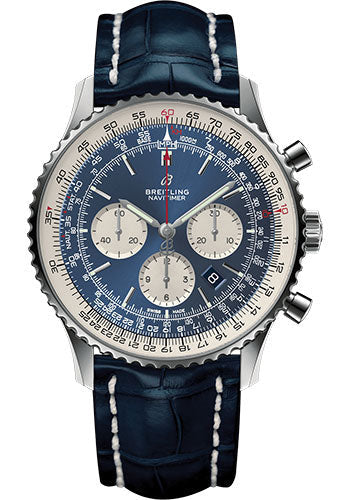 Breitling Navitimer AB0127211C1P1 1 B01 Chronograph 46 Steel Case - Aurora Blue Dial - Blue Croco Strap Main image