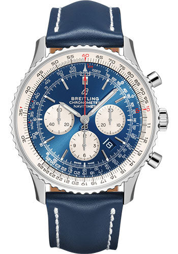 Breitling Navitimer AB0127211C1X2 B01 Chronograph 46 Steel - Aurora Blue Dial - Blue Leather Strap - Folding Buckle Main image