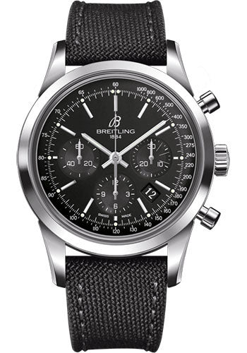 Breitling AB015212/BA99/109W/A20BA.1 Transocean Chronograph Steel - Black Dial - Anthracite Military Strap - Tang Buckle Main image