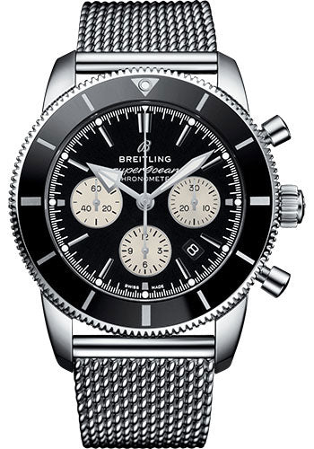 Breitling Superocean Heritage AB0162121B1A1 II B01 Chronograph 44 Steel Case - Black Dial - Steel Aero Classic Bracelet