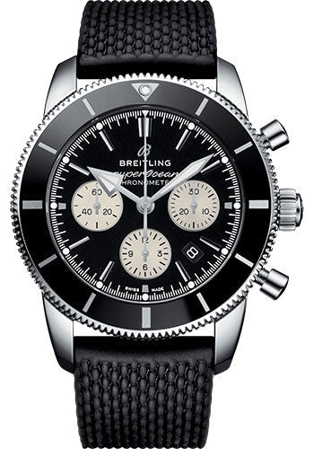 Breitling Superocean Heritage AB0162121B1S1 II B01 Chronograph 44 Steel Case - Black Dial - Black Rubber Aero Classic Strap