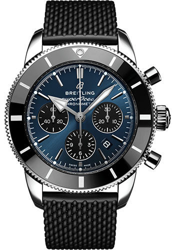 Breitling Superocean Heritage AB0162121C1S1 B01 Chronograph 44 Steel - Blackeye Blue Dial - Black Rubber Aero Classic Strap - Folding Buckle Main image