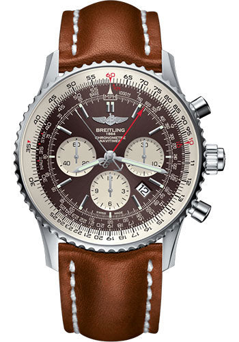 Breitling Navitimer AB031021/Q615/440X/A20D.1 B03 Chronograph Rattrapante 45 Steel - Panamerican Bronze Dial - Gold Leather Strap - Folding Buckle Main image