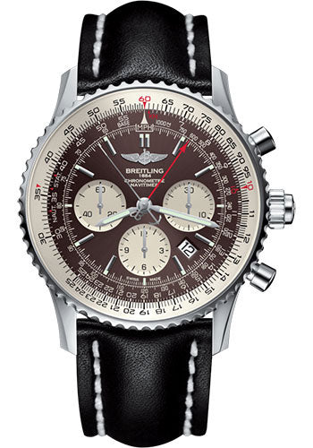 Breitling Navitimer AB031021/Q615/441X/A20BA.1 B03 Chronograph Rattrapante 45 Steel - Panamerican Bronze Dial - Black Leather Strap - Tang Buckle
