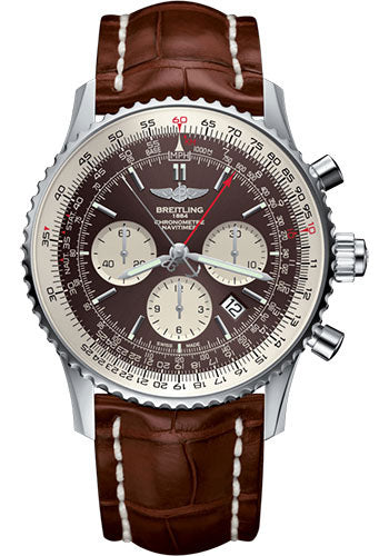 Breitling Navitimer AB031021/Q615/754P/A20BA.1 B03 Chronograph Rattrapante 45 Steel - Panamerican Bronze Dial - Gold Croco Strap - Tang Buckle Main image