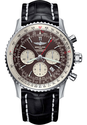 Breitling Navitimer AB031021/Q615/761P/A20D.1 B03 Chronograph Rattrapante 45 Steel - Panamerican Bronze Dial - Black Croco Strap - Folding Buckle