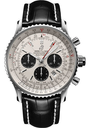 Breitling Navitimer AB0311211G1P1 B03 Chronograph Rattrapante 45 Stainless Steel - Silver Dial - Black Alligator Leather Strap - Folding Buckle Main image