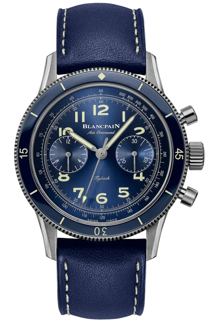 Blancpain AC02 12B40 63B Air Command Titanium Blue Calfskin Men's