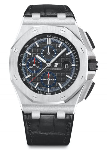 Audemars Piguet Royal Oak Offshore 26412PT.OO.A002CR.01 Selfwinding Chronograph Platinum Black Index Dial & Fixed Bezel Leather Bracelet Main image