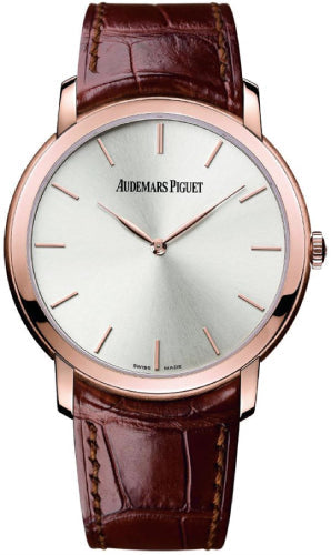 Audemars Piguet Jules Audemars 15180OR.OO.A088CR.01 Extra-Thin 41mm Silver Index Rose Gold Leather