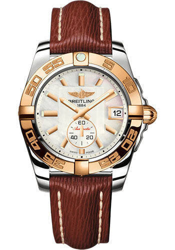 Breitling C37330121A1X1 Galactic 36 Automatic Steel and 18K Rose Gold - Mother-Of-Pearl Dial - Brown Calfskin Leather Strap - Tang Buckle Main image