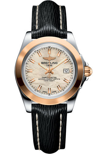 Breitling C7133012/A802/208X/A14BA.1 Galactic 32 Sleek Steel & rose Gold - Mother-Of-Pearl Dial - Black Sahara Strap Main image