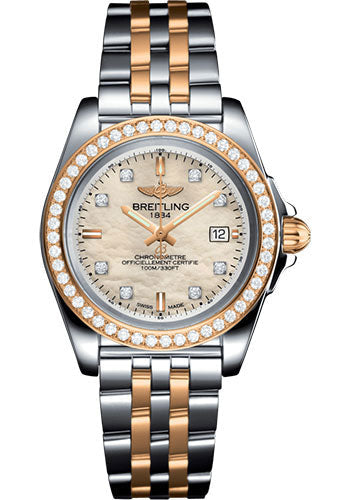 Breitling C7133053/A803/792C Galactic 32 Sleek Steel & rose Gold, gem-set bezel - Mother-Of-Pearl Diamond Dial - Steel And Rose Gold Bracelet Main image