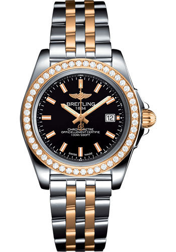 Breitling C7133053/BF65/792C Galactic 32 Sleek Steel & rose Gold, gem-set bezel - Trophy Black Dial - Steel And Rose Gold Bracelet Main image