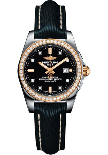 Breitling C72348531B1X1 Galactic 29 Sleek Stainless Steel - Black Dial - Blue Calfskin Leather Strap - Tang Buckle Main image