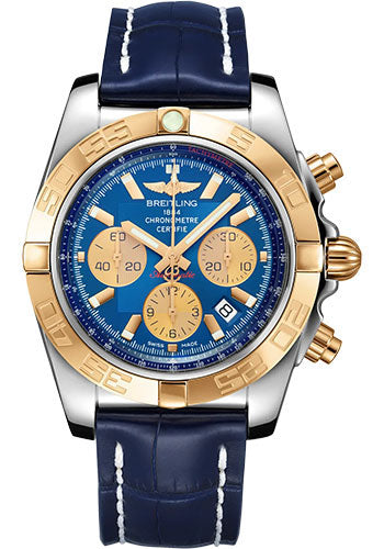 Breitling Chronomat CB0110121C1P2 44 Steel and 18K Rose Gold - Blue Dial - Blue Alligator Leather Strap - Folding Buckle Main image